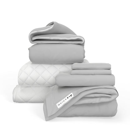 QuickZip Fresh Bed Bundle (1x Zip Sheets) - Percale - Quahog Bay Bedding