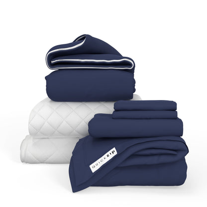 QuickZip Fresh Bed Bundle (1x Zip Sheets) - Percale - Quahog Bay Bedding
