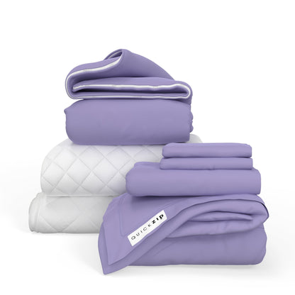 QuickZip Fresh Bed Bundle (1x Zip Sheets) - Percale - Quahog Bay Bedding