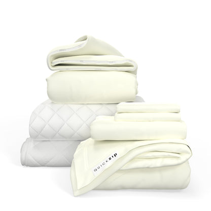 QuickZip Fresh Bed Bundle (1x Zip Sheets) - Percale - Quahog Bay Bedding