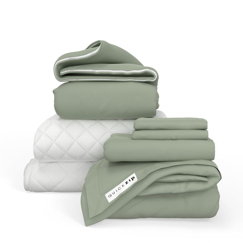 QuickZip Fresh Bed Bundle (1x Zip Sheets) - Percale - Quahog Bay Bedding