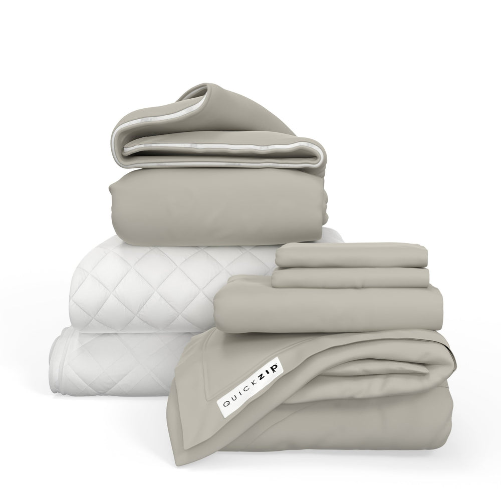 QuickZip Fresh Bed Bundle (1x Zip Sheets) - Sateen - Quahog Bay Bedding