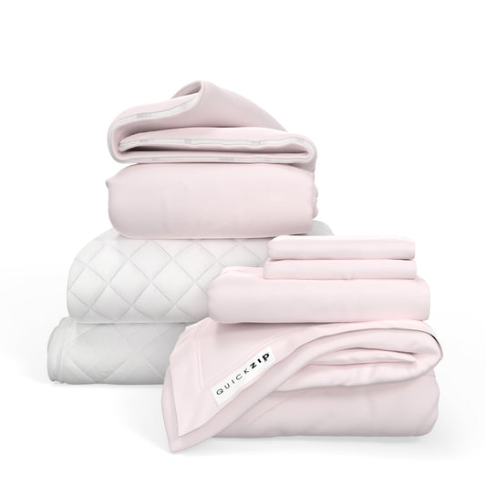 QuickZip Fresh Bed Bundle (1x Zip Sheets) - Sateen - Quahog Bay Bedding