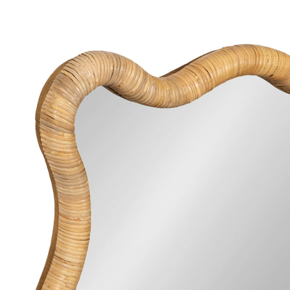 Rahfy Rattan Rectangle Scallop Mirror - Quahog Bay Bedding