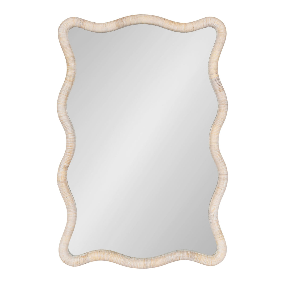 Rahfy Rattan Rectangle Scallop Mirror - Quahog Bay Bedding