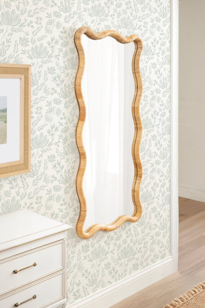 Rahfy Rattan Rectangle Scallop Mirror - Quahog Bay Bedding