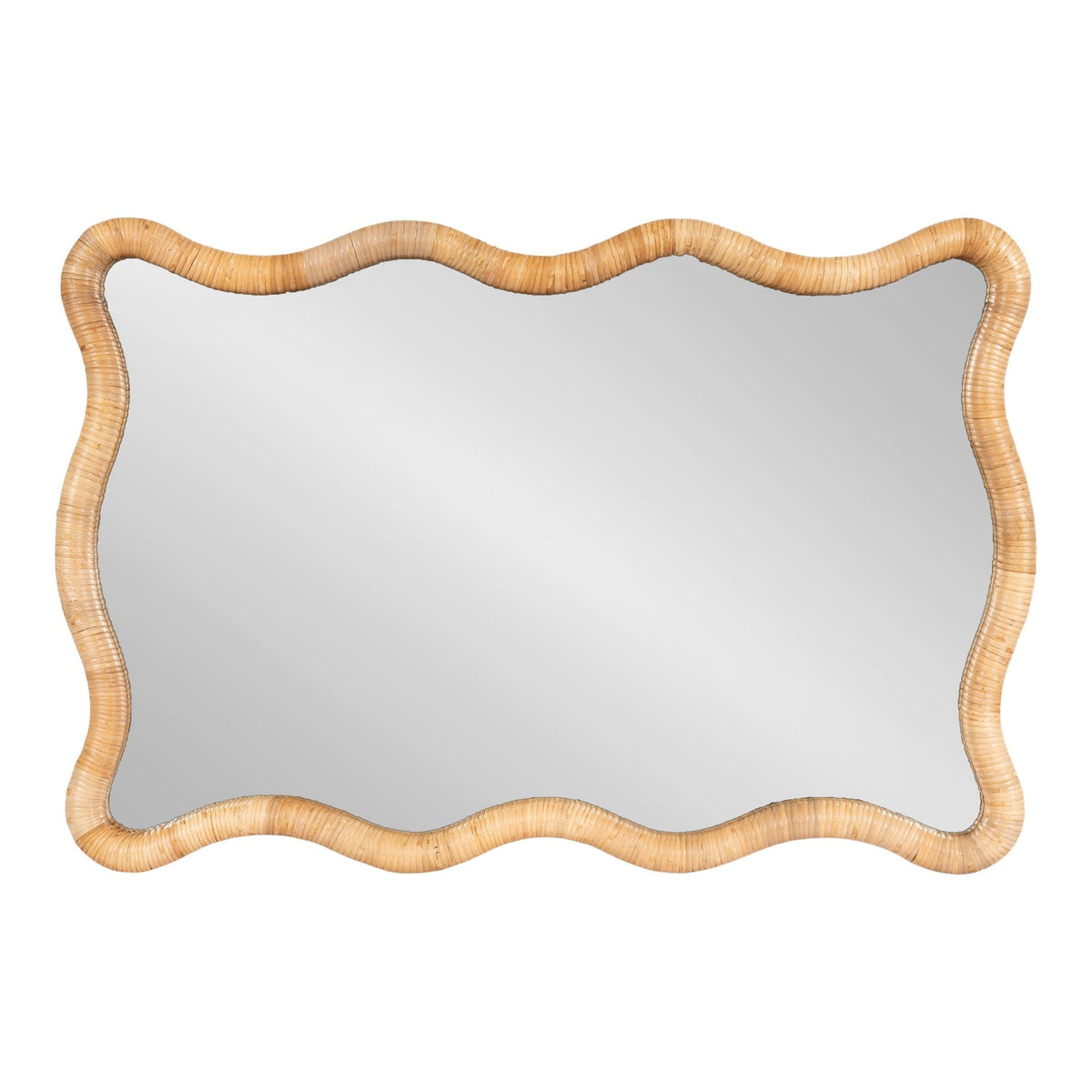 Rahfy Rattan Rectangle Scallop Mirror - Quahog Bay Bedding