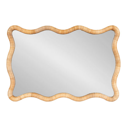 Rahfy Rattan Rectangle Scallop Mirror - Quahog Bay Bedding