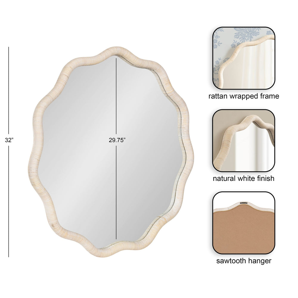 Rahfy Scallop Framed Wall Mirror - Quahog Bay Bedding