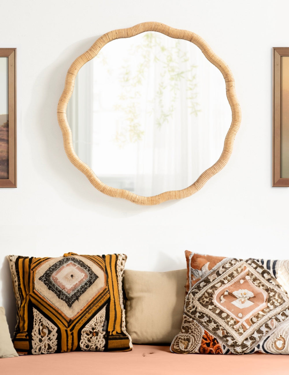 Rahfy Scallop Framed Wall Mirror - Quahog Bay Bedding