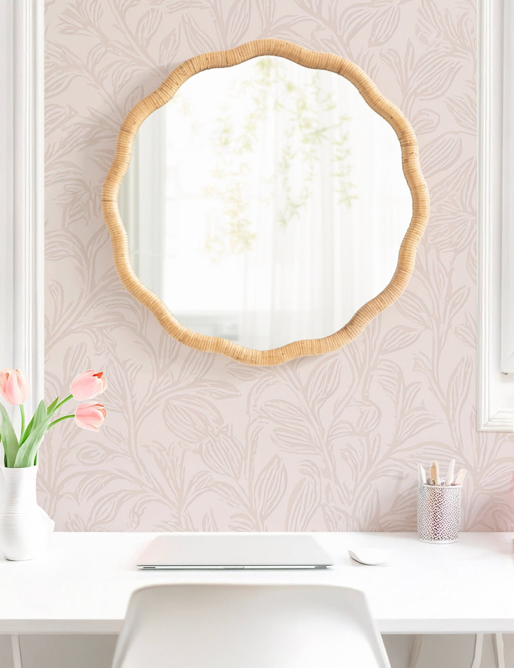 Rahfy Scallop Framed Wall Mirror - Quahog Bay Bedding