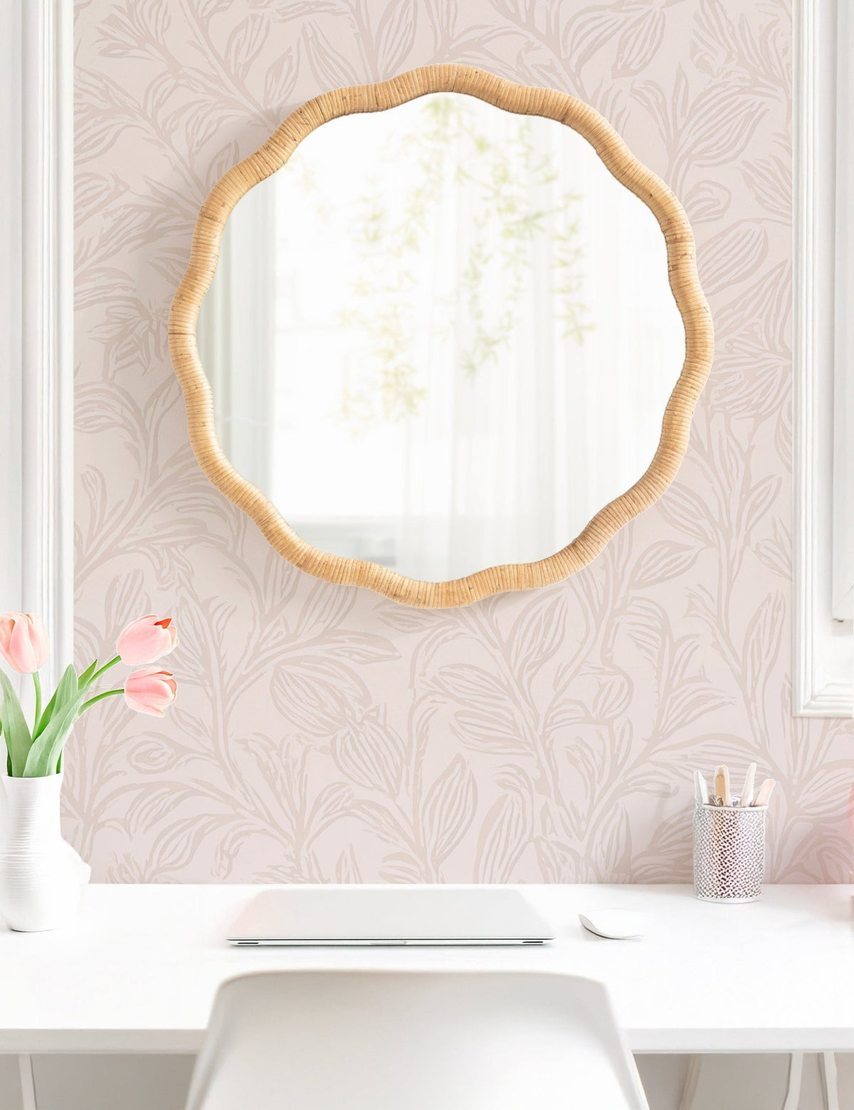Rahfy Scallop Framed Wall Mirror - Quahog Bay Bedding