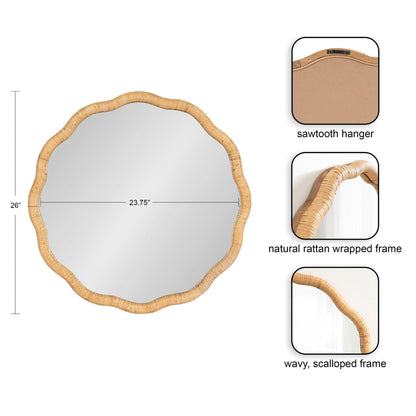 Rahfy Scallop Framed Wall Mirror - Quahog Bay Bedding