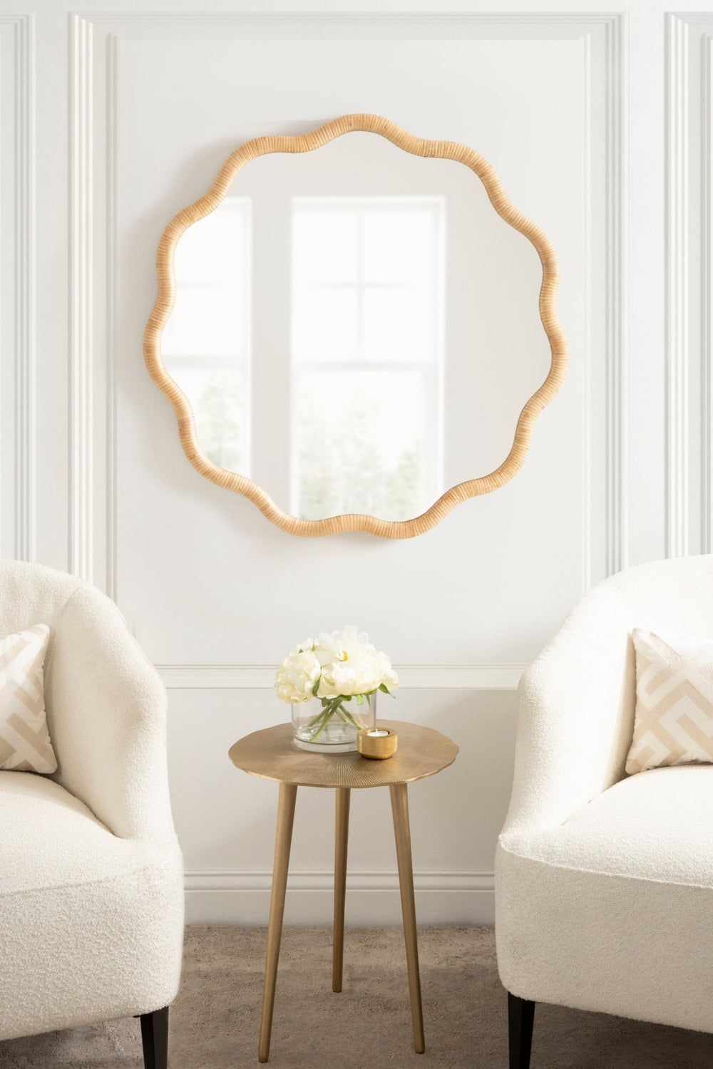 Rahfy Scallop Framed Wall Mirror - Quahog Bay Bedding