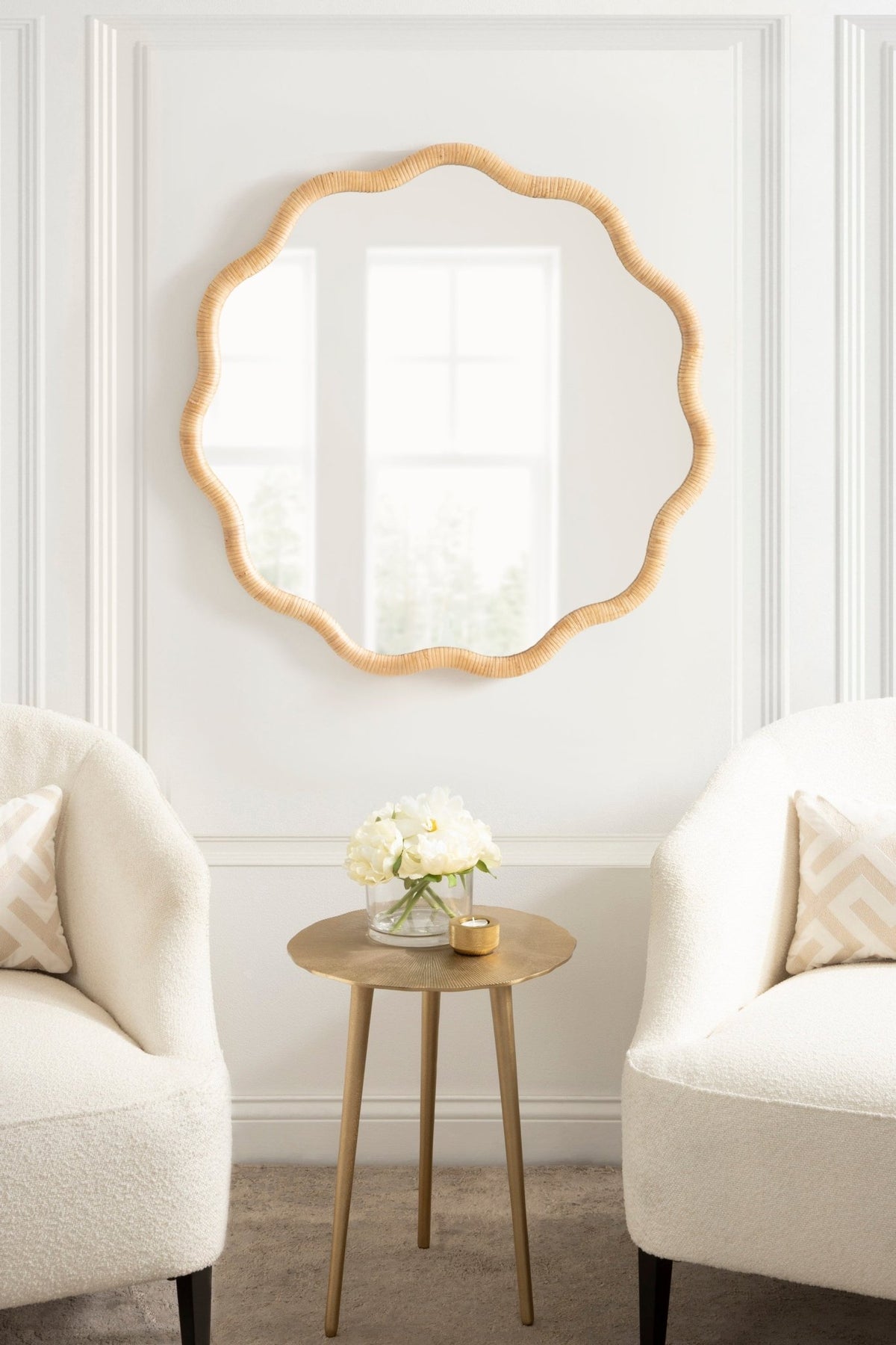 Rahfy Scallop Framed Wall Mirror - Quahog Bay Bedding