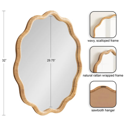 Rahfy Scallop Framed Wall Mirror - Quahog Bay Bedding