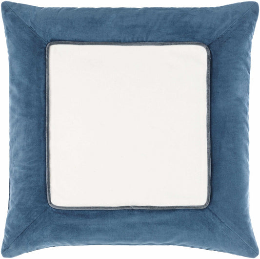 Rahiq Blue Border Cotton Throw Pillow - Quahog Bay Bedding