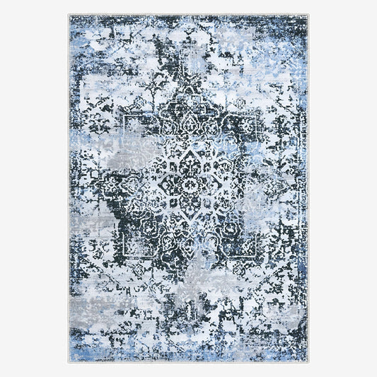 Rainier Area Rug - Modern, Stain Resistant, Chenille Cotton Rugs, Non-Slip Base - Quahog Bay Bedding