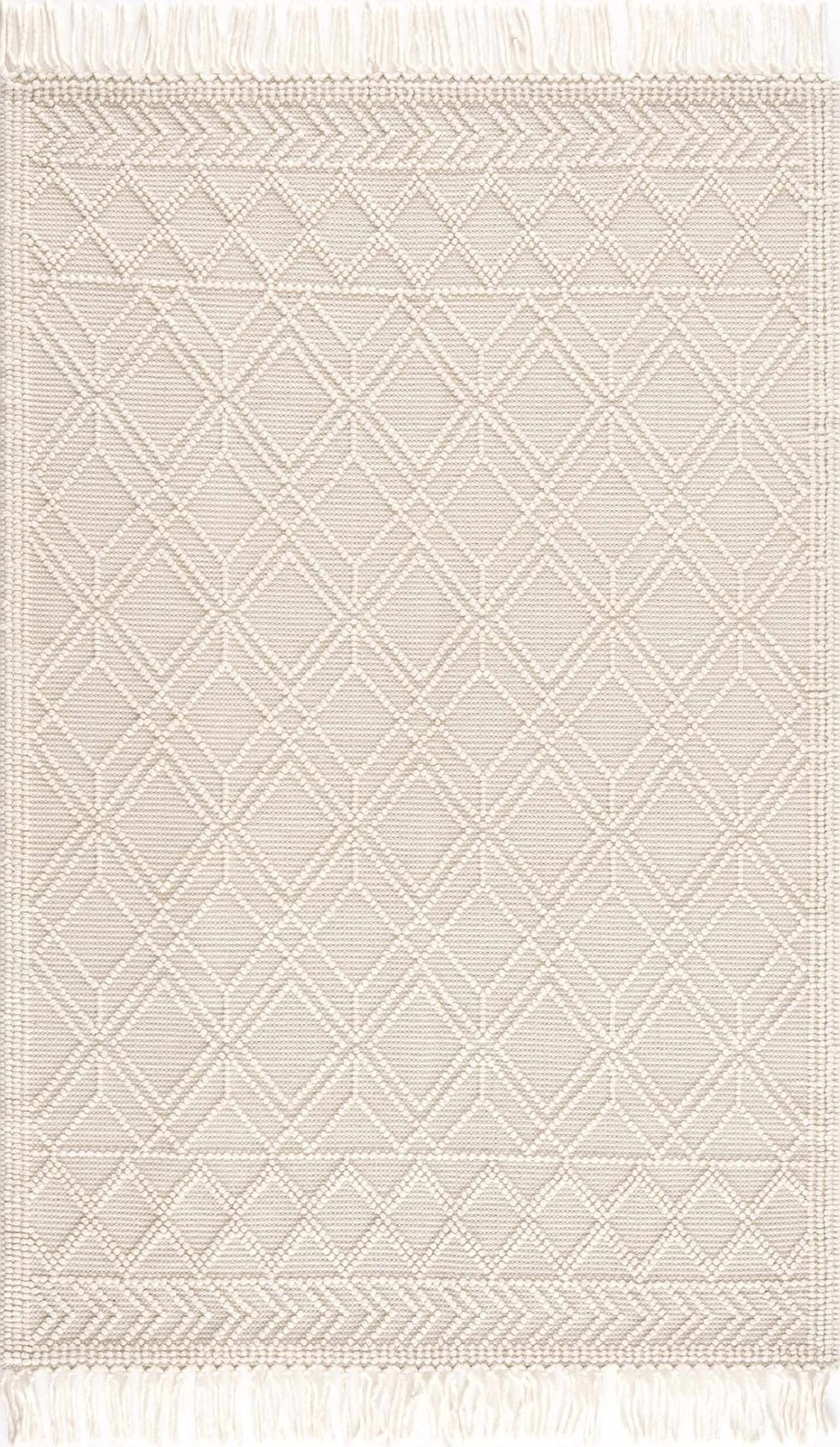 Ramsbury Beige Trellis Wool Rug - Quahog Bay Bedding