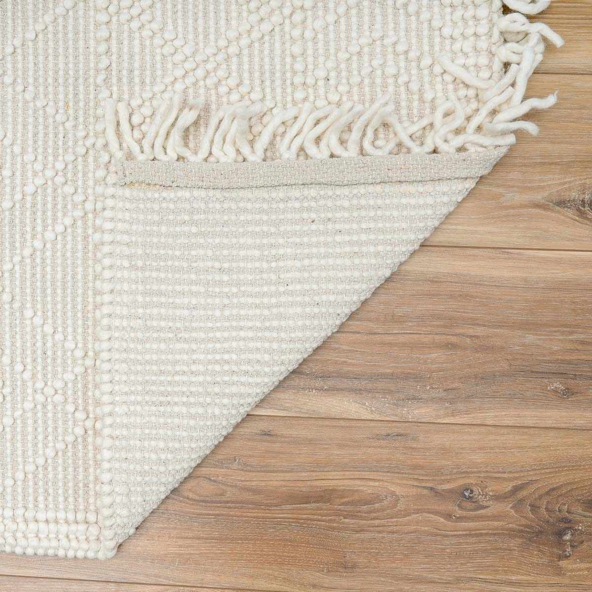 Ramsbury Beige Trellis Wool Rug - Quahog Bay Bedding