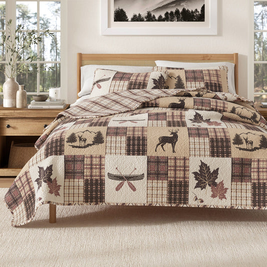 Redwood Lodge 3 Piece Quilt Set - Fall Quilts - Quahog Bay Bedding