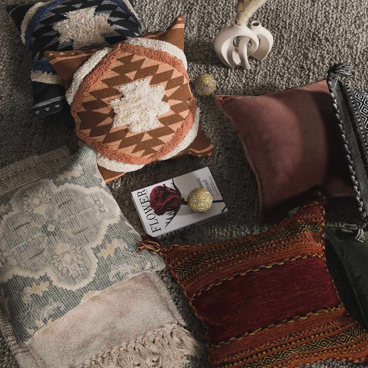 Reeves Orange Diamond Textured Throw Pillow - Quahog Bay Bedding