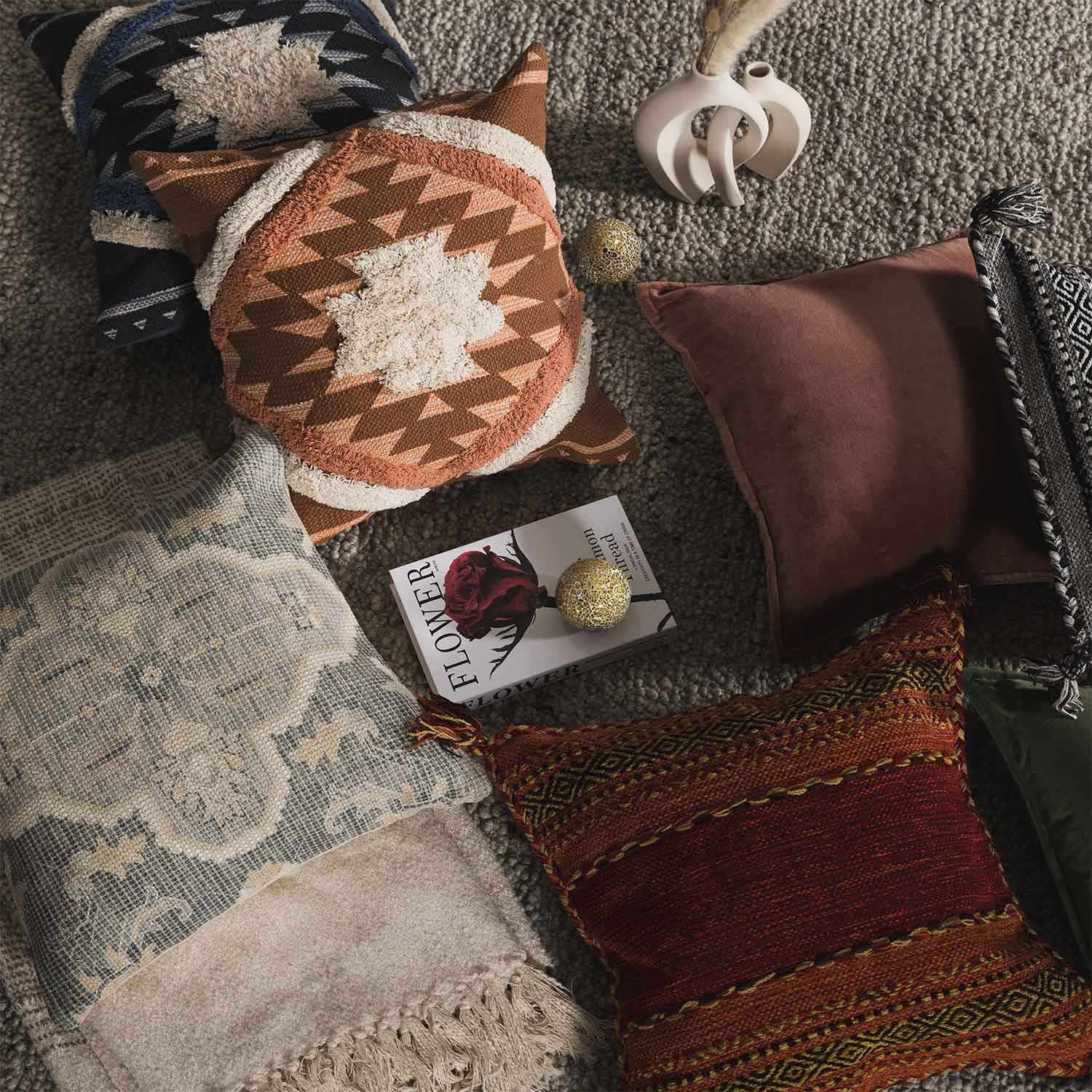 Reeves Orange Diamond Textured Throw Pillow - Quahog Bay Bedding