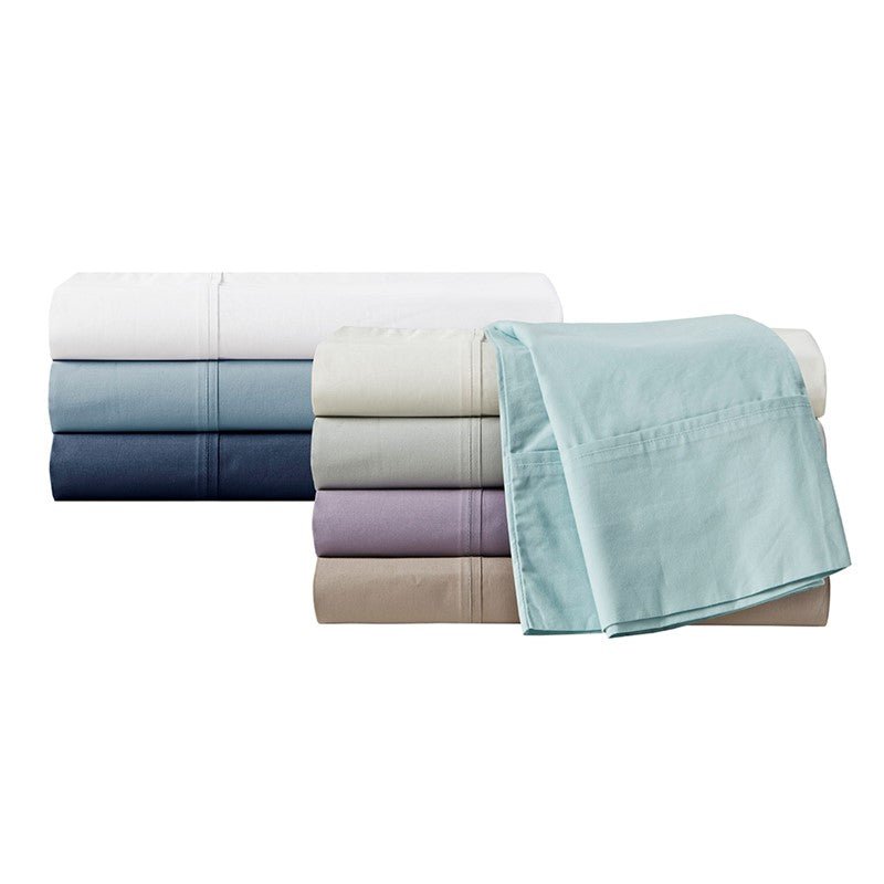 Relaxed Cotton Percale Sheet Set - 200TC 100% Cotton Percale Sheets - Quahog Bay Bedding