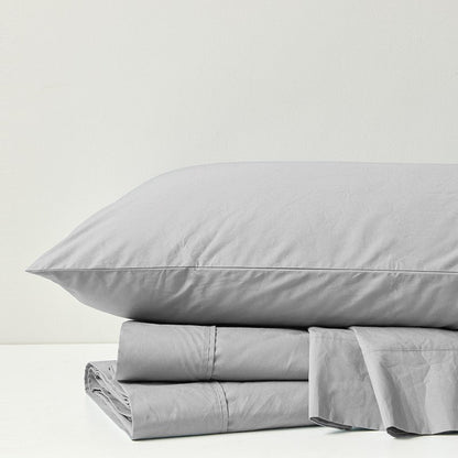 Relaxed Cotton Percale Sheet Set - 200TC 100% Cotton Percale Sheets - Quahog Bay Bedding
