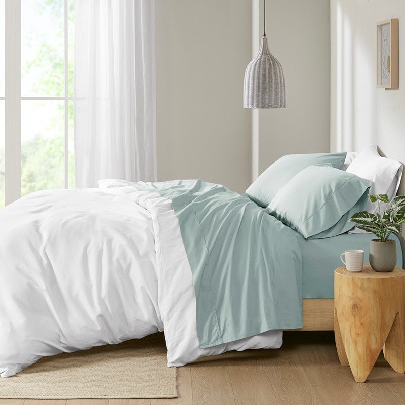 Relaxed Cotton Percale Sheet Set - 200TC 100% Cotton Percale Sheets - Quahog Bay Bedding