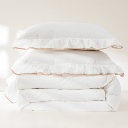 Reyna Contrast Edge Cotton Duvet Cover Set - Quahog Bay Bedding