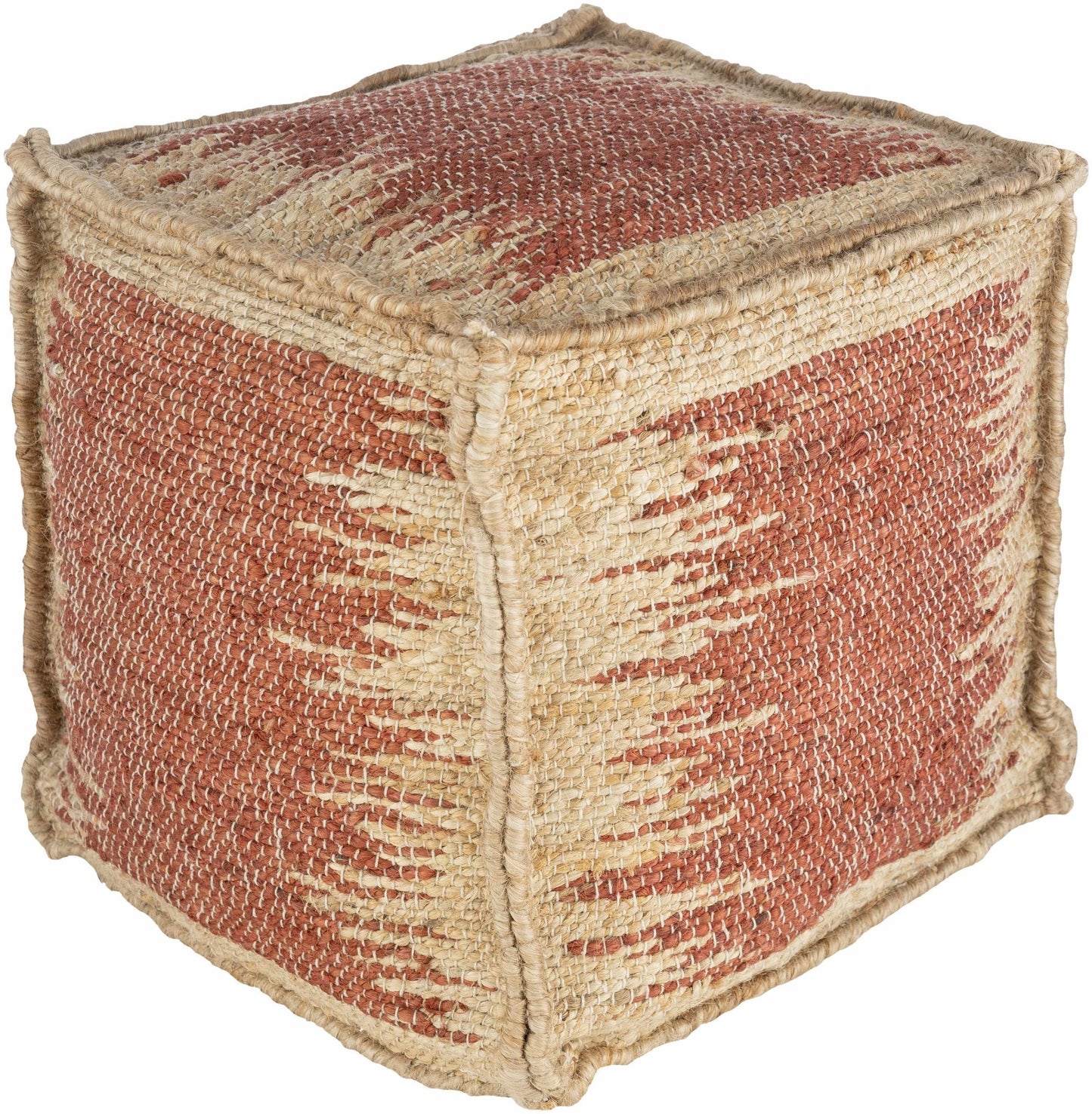 Rhuddlan Jute Rust Pouf - Quahog Bay Bedding