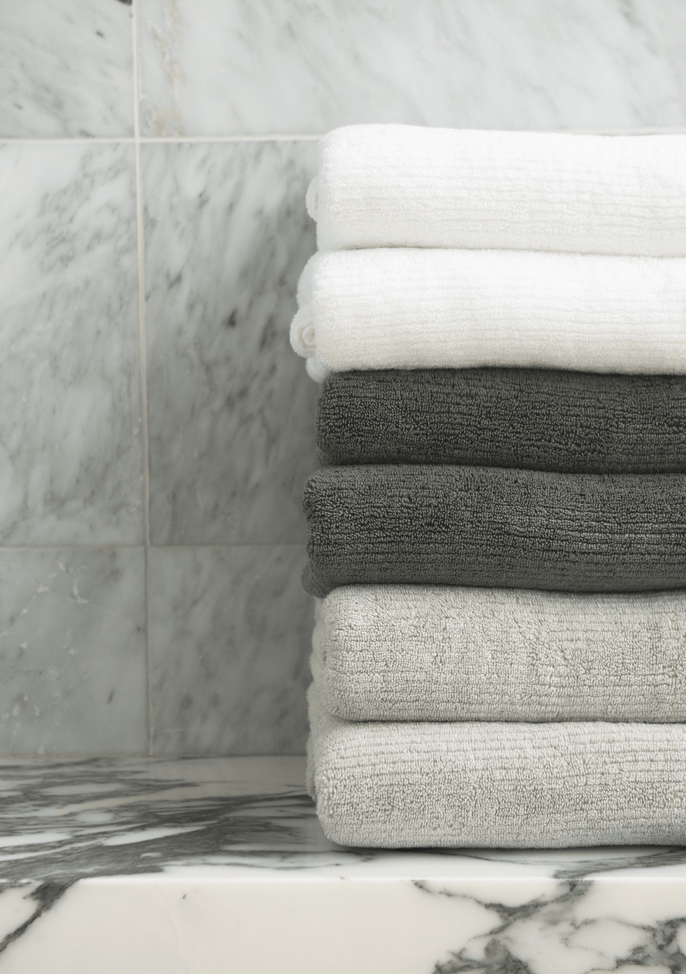 Ribbed Terry Bath Towel Set - Cotton And Bamboo Blend Bath Towels - Quahog Bay Bedding