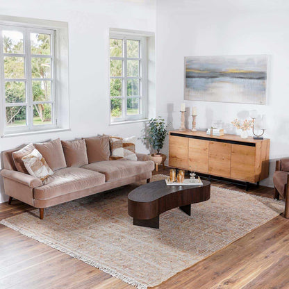 Rice Handcrafted Fringed Jute Carpet - Quahog Bay Bedding