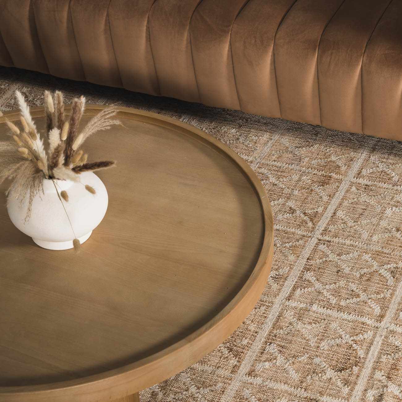 Rice Handcrafted Fringed Jute Carpet - Quahog Bay Bedding