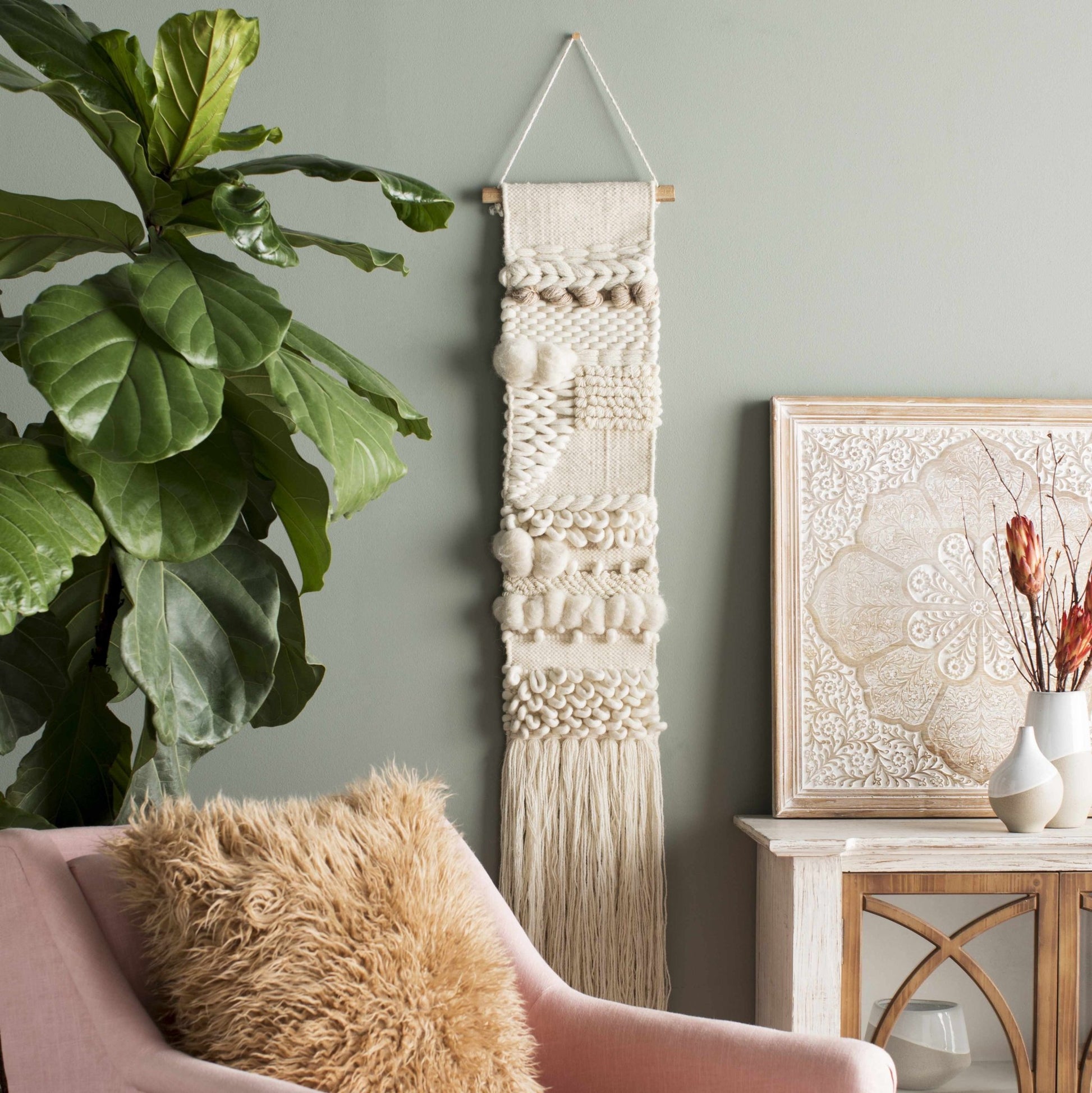 Riverwatch Ivory Woven Patterned Wall Hanging - Quahog Bay Bedding