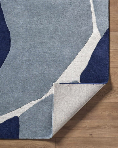 Robbins Modern Blue Wool Rug - Quahog Bay Bedding