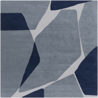 Robbins Modern Blue Wool Rug - Quahog Bay Bedding