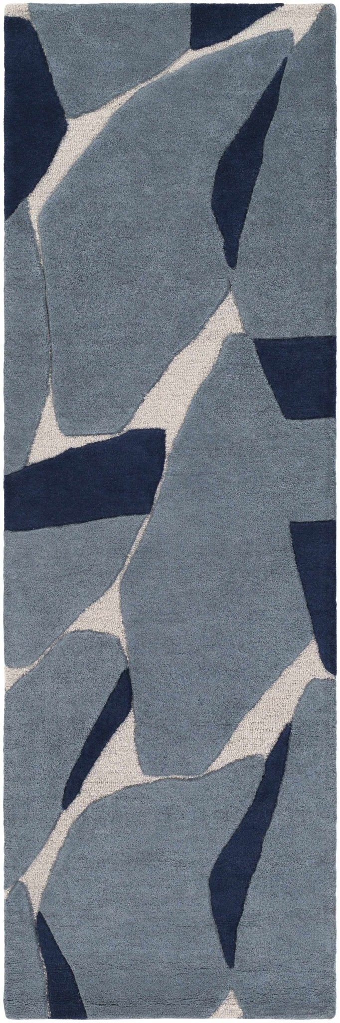 Robbins Modern Blue Wool Rug - Quahog Bay Bedding