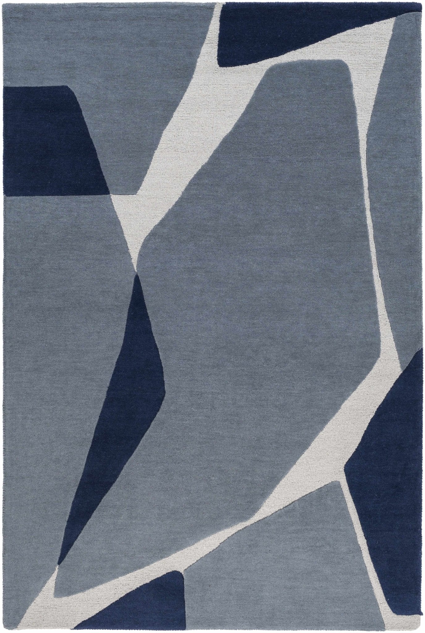 Robbins Modern Blue Wool Rug - Quahog Bay Bedding