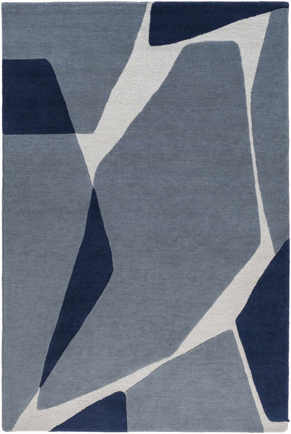 Robbins Modern Blue Wool Rug - Quahog Bay Bedding