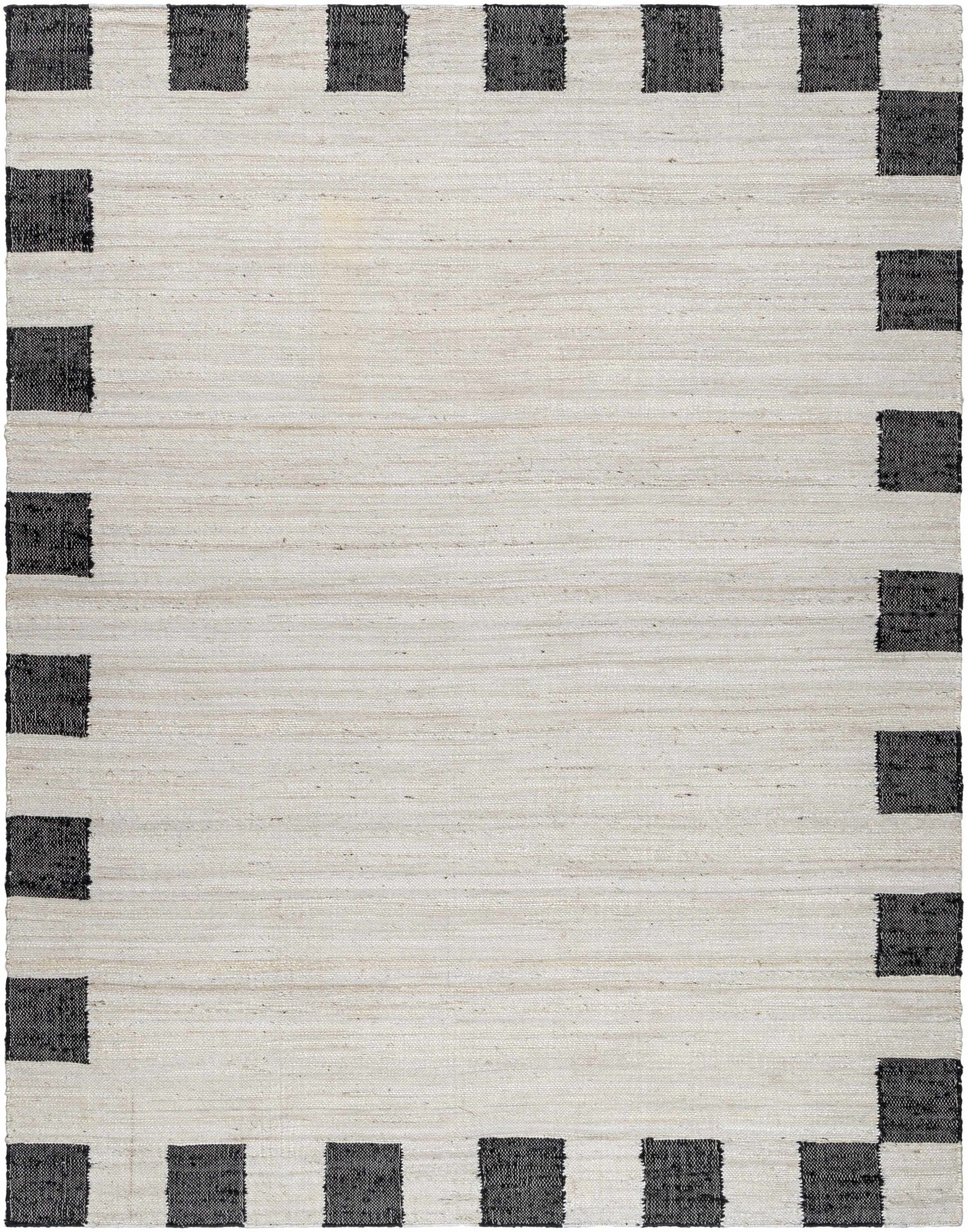 Rocio Dotted Bordered White Jute Carpet - Quahog Bay Bedding