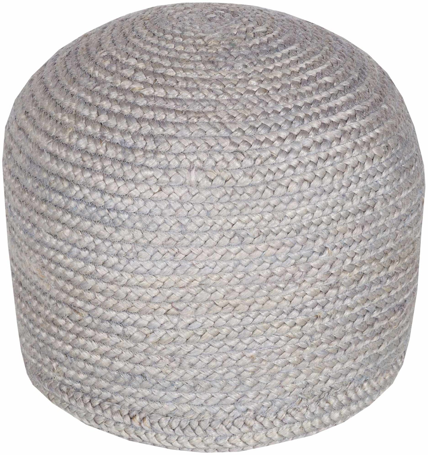 Rockaway Gray Knitted Jute Pouf - Quahog Bay Bedding