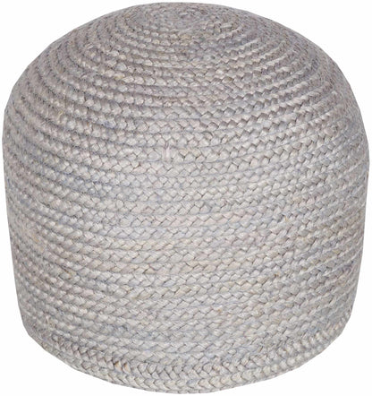 Rockaway Gray Knitted Jute Pouf - Quahog Bay Bedding