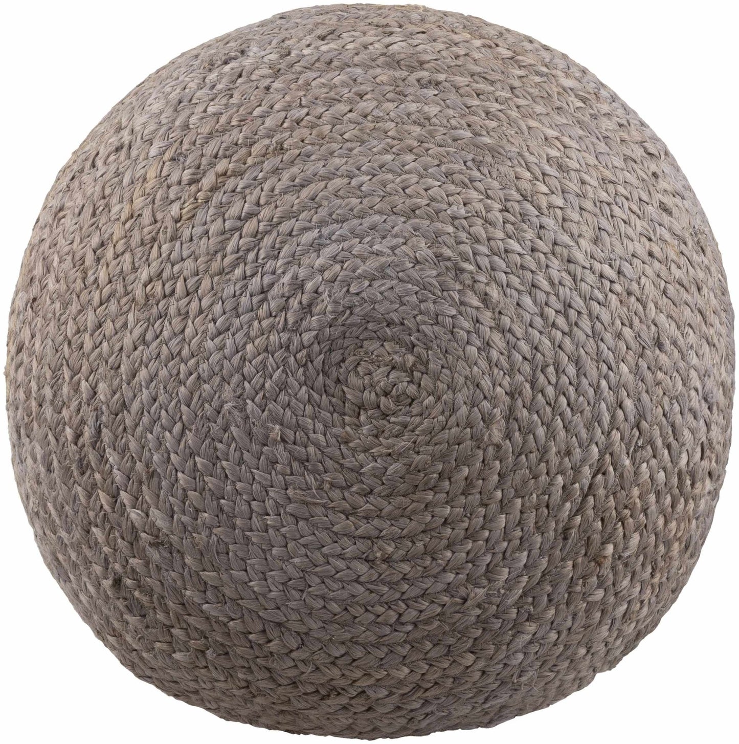 Rockaway Gray Knitted Jute Pouf - Quahog Bay Bedding