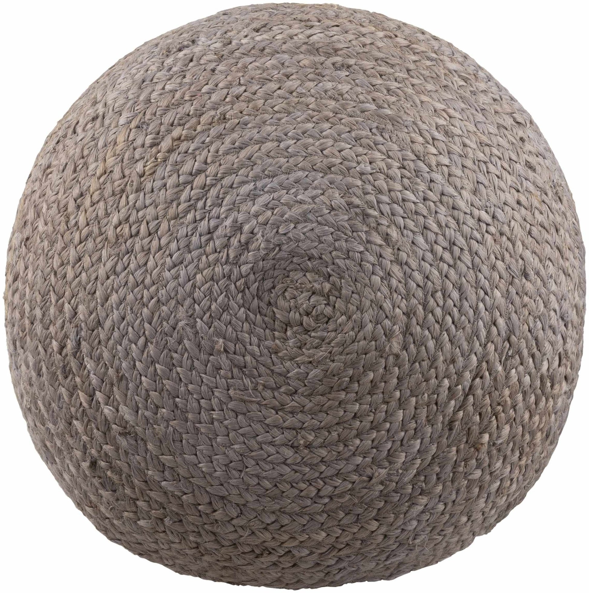 Rockaway Gray Knitted Jute Pouf - Quahog Bay Bedding