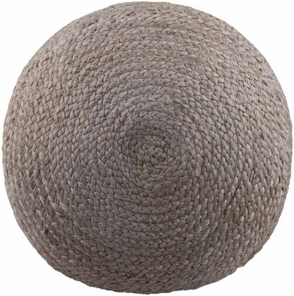 Rockaway Gray Knitted Jute Pouf - Quahog Bay Bedding