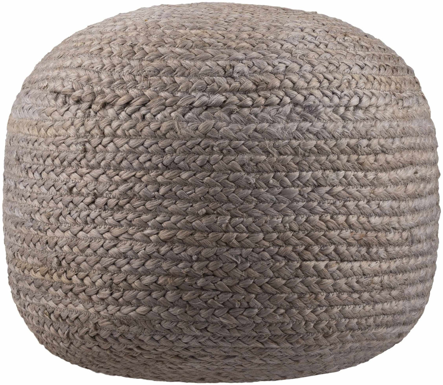 Rockaway Gray Knitted Jute Pouf - Quahog Bay Bedding
