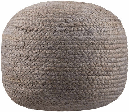 Rockaway Gray Knitted Jute Pouf - Quahog Bay Bedding
