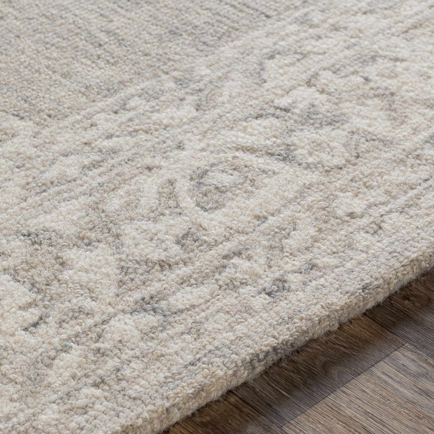 Roessleville Cream Wool Area Rug - Quahog Bay Bedding